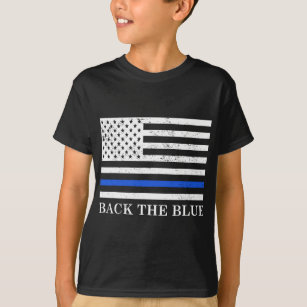 Camiseta Polícia de Bandeira Azul Americana Thin Blue Line