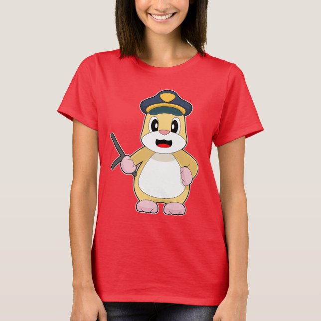 Camiseta Polícia de Baton de Hamster (Frente)
