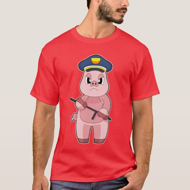 Camiseta Polícia de Baton de Suínos (Frente)