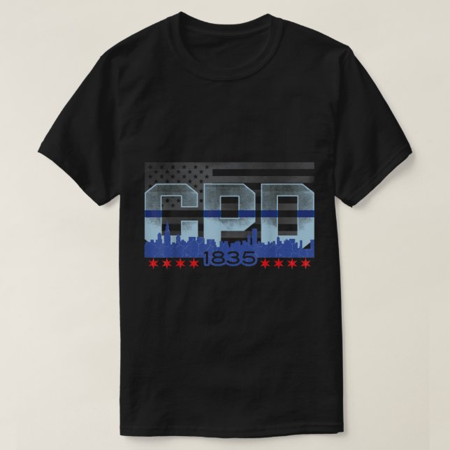 Camiseta Polícia de Chicago Vintage CPD (Frente do Design)