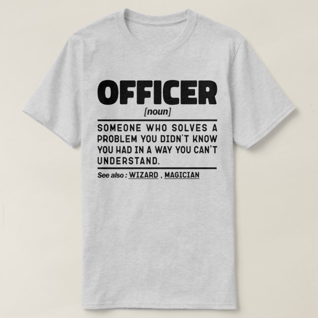 Camiseta Polícia de Definição do Noun Oficial Legal (Frente do Design)