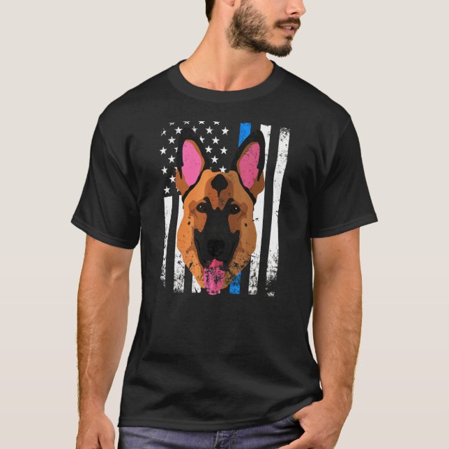 Camiseta Polícia de german shepherd (Frente)