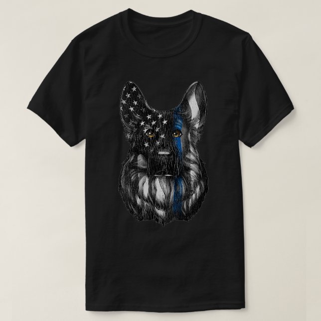 Camiseta Polícia de German shepherd de Sinalizador de Linha (Frente do Design)