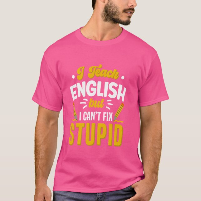 Camiseta Polícia de Gramática do Professor Inglês (Frente)