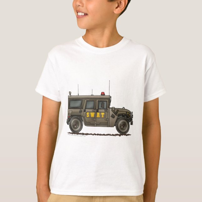 Camiseta Polícia de Hummer da equipa SWAT da polícia (Frente)