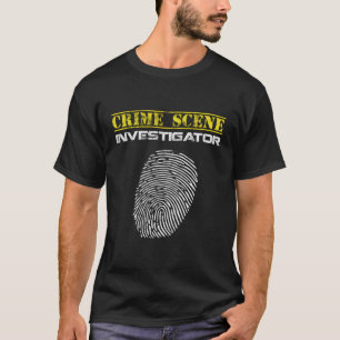 Camiseta Polícia de Impressão Digital do Investigador da Cr