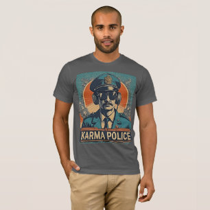 Camiseta Polícia de Karma - Testemunha Retro Art Radiohead