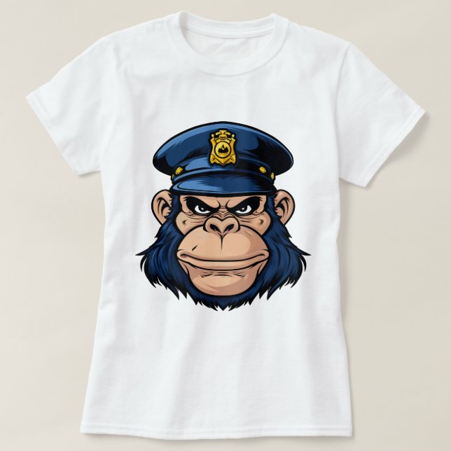 Camiseta Polícia de Macaco Macaco (Frente do Design)