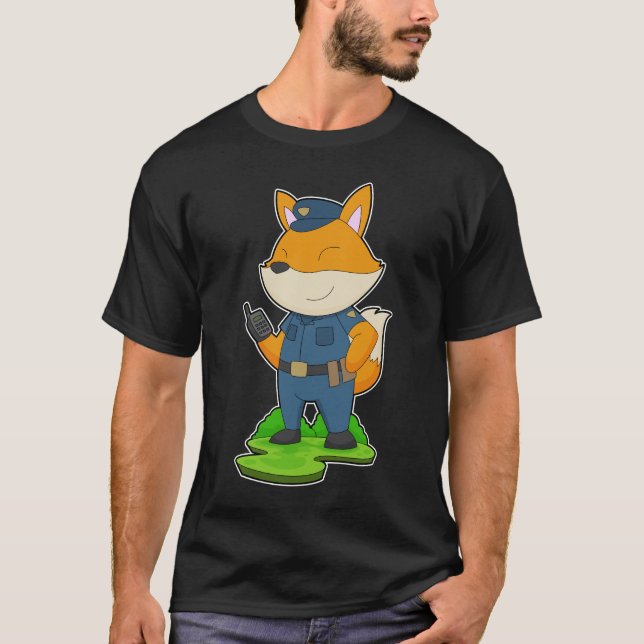 Camiseta Polícia de Microfone Fox Cop (Frente)