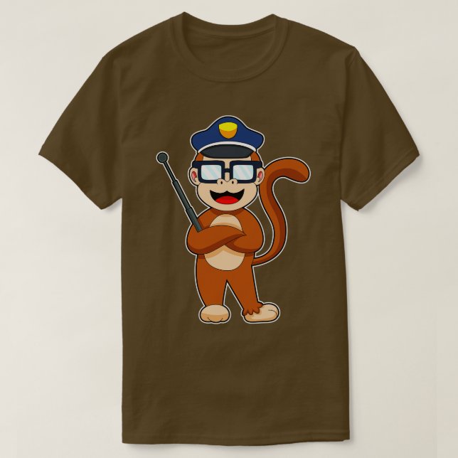 Camiseta Polícia de Monkey Baton (Frente do Design)
