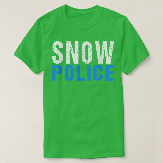 Camiseta Polícia de Neve Engraçada Remoção de Neve Snowplow (Frente do Design)