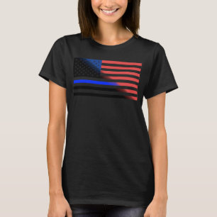 Camiseta Polícia de perda de cor do sinalizador azul