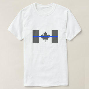 Camiseta Polícia de polícia de bandeira do Canadá, linha