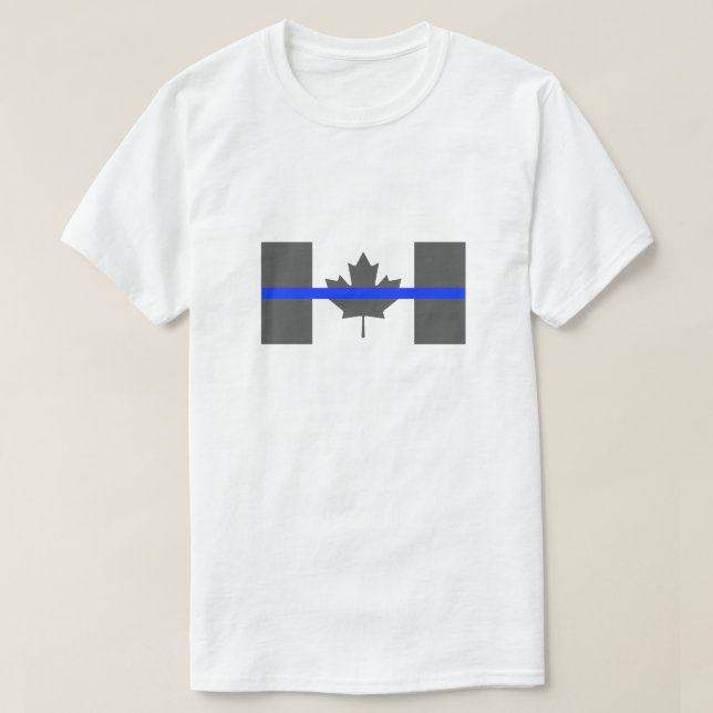 Camiseta Polícia de polícia de bandeira do Canadá, linha az (Frente do Design)
