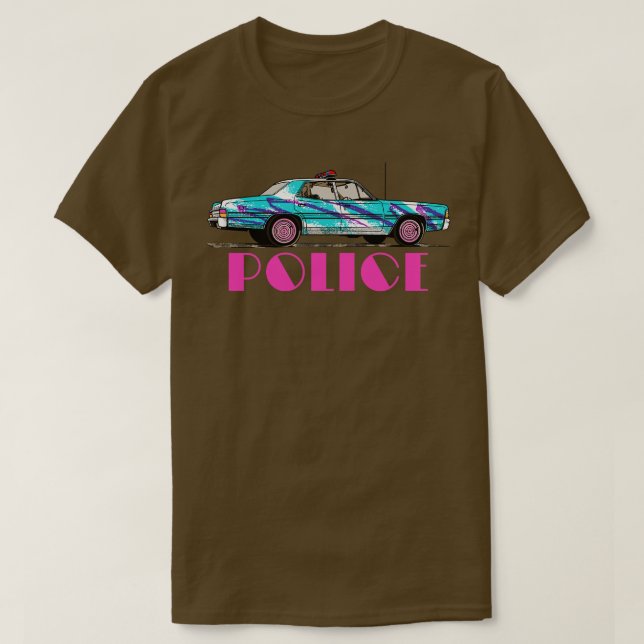 Camiseta Polícia de Retrowave dos anos 80 (Frente do Design)
