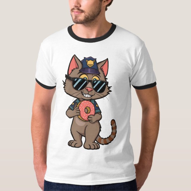 Camiseta Polícia de Rua - Polícia de Rosquinha de Cartoons  (Frente)