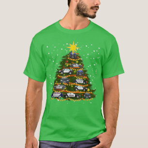 Camiseta Polícia Engraçada Carro Árvore de Natal Polícia Co
