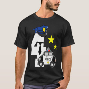 Camiseta Polícia Engraçada de 4 anos de idade, carro de pol