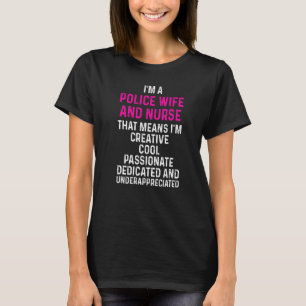Camiseta Polícia Esposa Enfermeira Rn Mãe 35