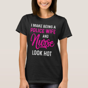 Camiseta Polícia Esposa Enfermeira Rn Mãe 40