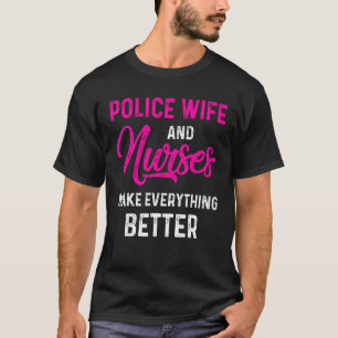 Camiseta Polícia Esposa Enfermeira Rn Mãe 41