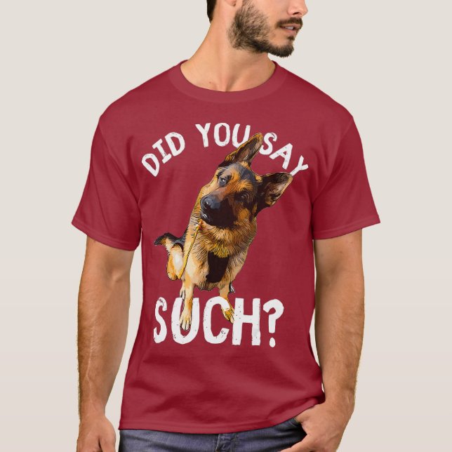 Camiseta Polícia Funny K9 Unidade Alemã Shepard Dizendo par (Frente)