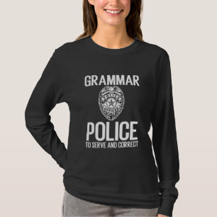 Camiseta Polícia Gramática Inglesa Para Servir E Corrigir