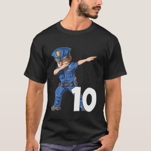 Camiseta Polícia Infantil Aniversário 10 Policial Pensou 10