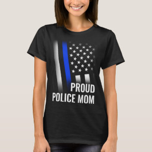 Camiseta Polícia Mãe Impressa Na Bandeira Da Polícia Orgulh