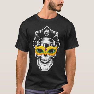 Camiseta Polícia - Máscara de Mascarada de Máscara Mardi Gr