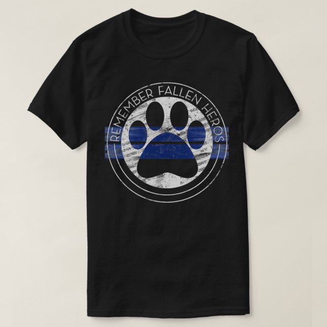 Camiseta Polícia Memorial K9 Fallen Heroes K9 Polícia (Frente do Design)