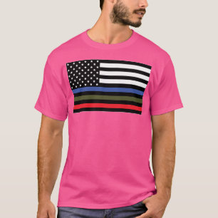 Camiseta Polícia Militar E Bandeira De Incêndio
