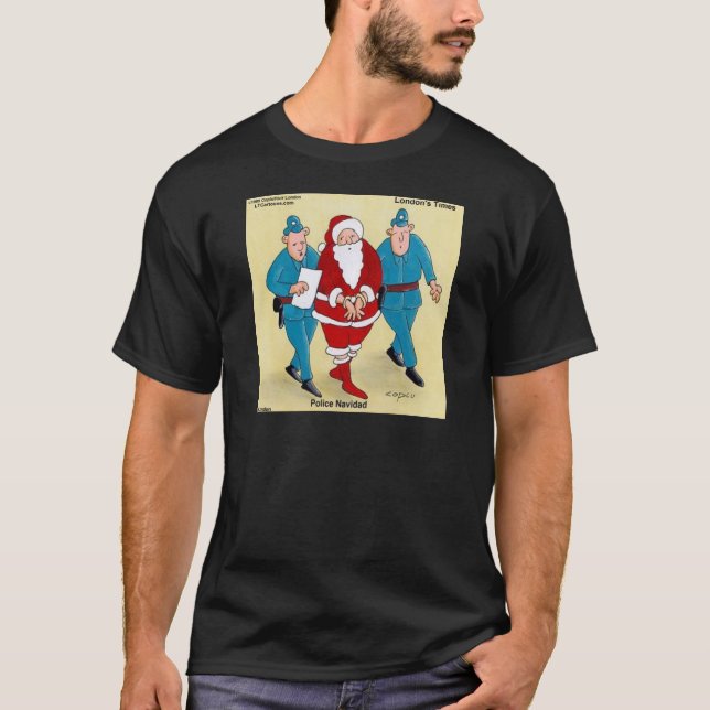 Camiseta Polícia Navidad: Papais noeis Foram Muito Ruins (Frente)
