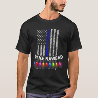 Camiseta Polícia Navidad Tee Thin Blue Line Sinalizador Ver