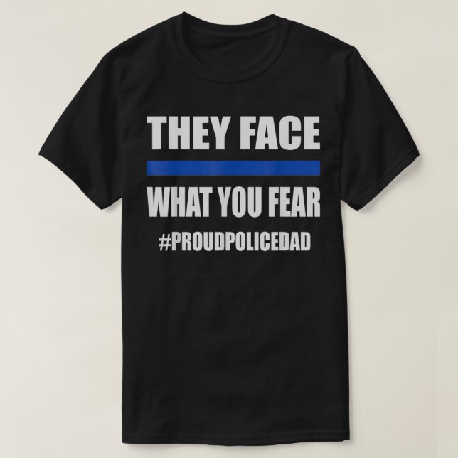 Camiseta Polícia Pai de Moçadas Pai Lin Azul (Frente do Design)