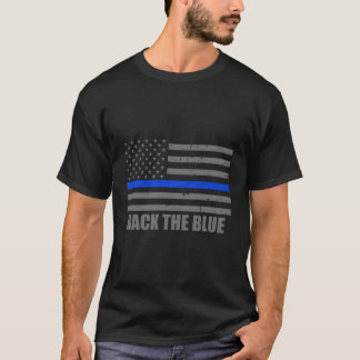 Camiseta Polícia Para Trás Do Hoodie Azul