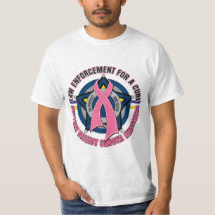 Camiseta Polícia para um cancro da mama da cura