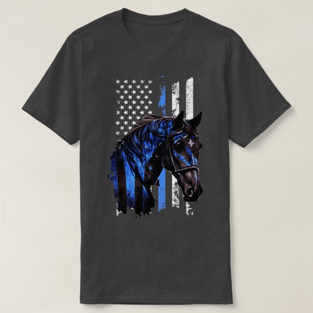 Camiseta Polícia Patriótica da Patrulha Montada na Linha Az (Frente do Design)
