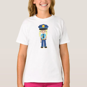 Camiseta Polícia, Policial, Policial, Cabelo Loiro