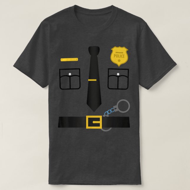 Camiseta Polícia Uniforme Figurume    HalloweenCrianças par (Frente do Design)