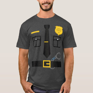 Camiseta Polícia Uniforme Figurume HalloweenCrianças par