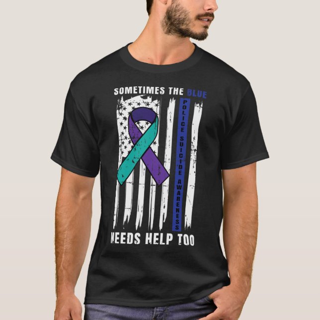 Camiseta Polícia Vive Azul, Suicida Força de Lei de Consciê (Frente)