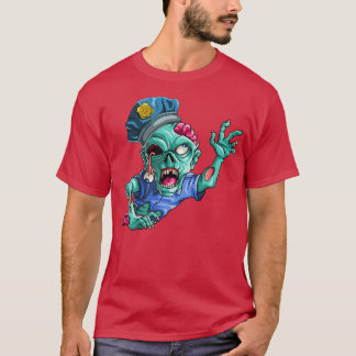 Camiseta Polícia Zombie Dia de as Bruxas engraçado Horror S