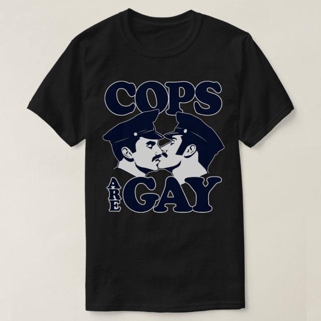 Camiseta Policiais são Gay Mug (Frente do Design)