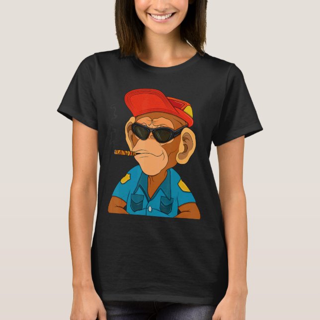 Camiseta Policial Ape NFT - Chefe de Macaco (Frente)