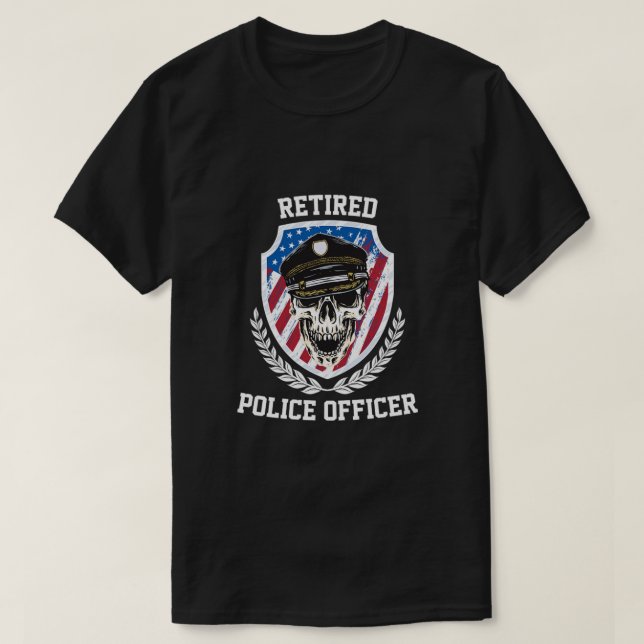 Camiseta Policial aposentado Presente de aposentadoria (Frente do Design)