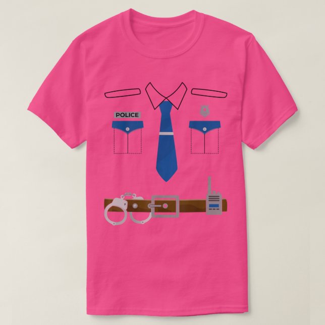 Camiseta Policial Costume Birthday Policial Uniform (Frente do Design)