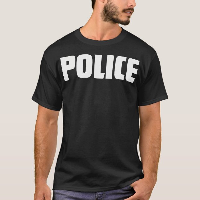 Camiseta Policial Costume Policial Uniforme Oficial Hallowe (Frente)
