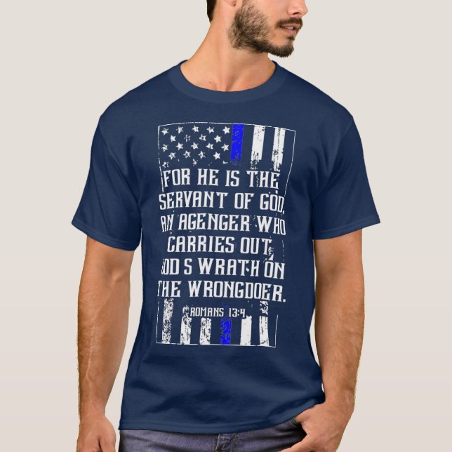 Camiseta Policial Cristão com Verso Bíblia (Frente)