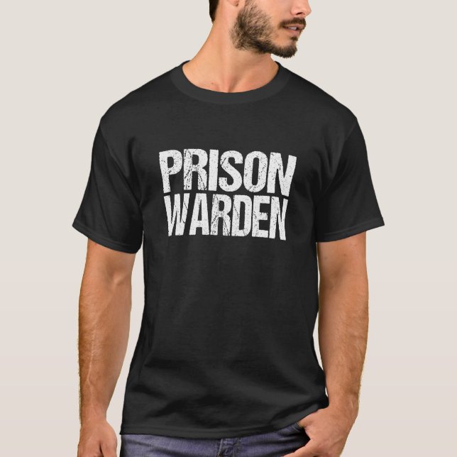 Camiseta Policial da Guarda da Prisão Guarda Halloween Preg (Frente)